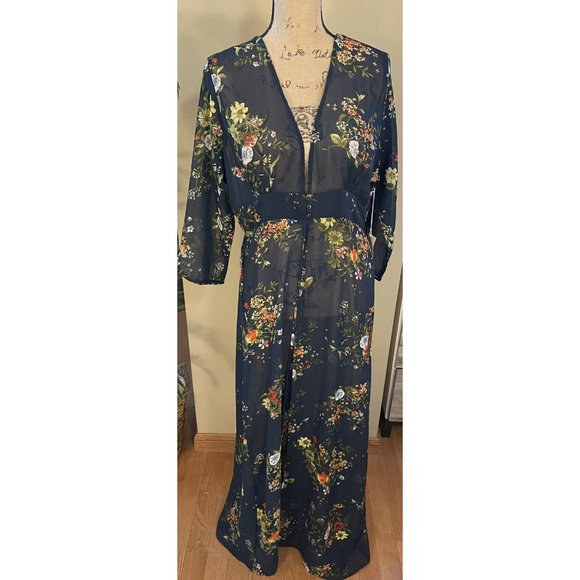 Live 4 Truth Dresses Nwt Live 4 Truth Navy Orange Floral Kimono